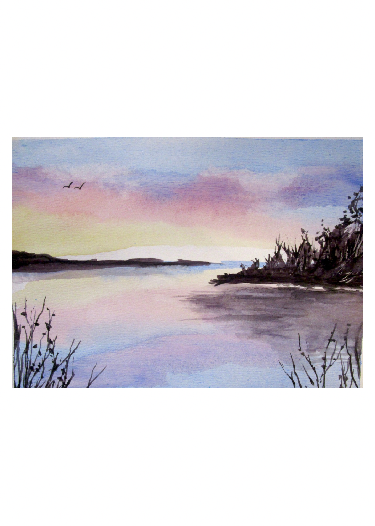 “Sunset on the Lake” print